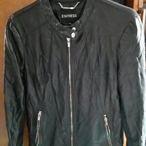 Express Faux Leather Moto Jacket - Black